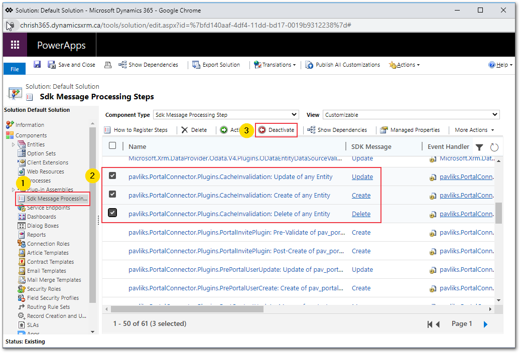 deactivate cache invalidation plugin 3
