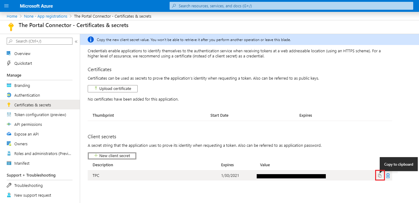 Step 6 in Microsoft Azure