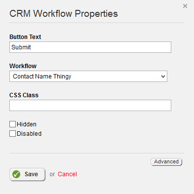 CRM WorkFlow Properties