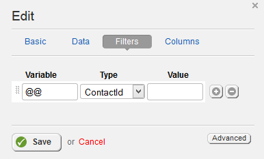 Grid View Filters Properties